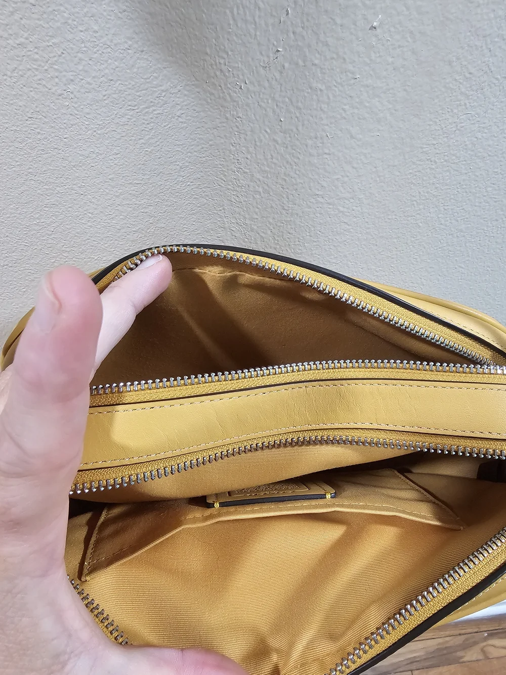 Coach Leather Crossbody Bag in Mustard